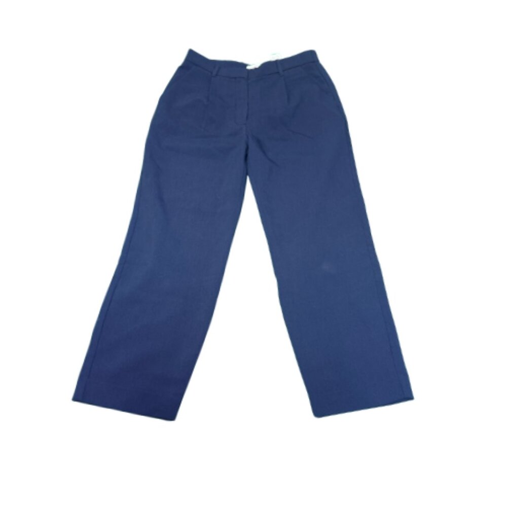 Gently Worn Navy Blue ABERCROMBIE & FITCH Wide-Leg Trousers Size 12 (BB0929)